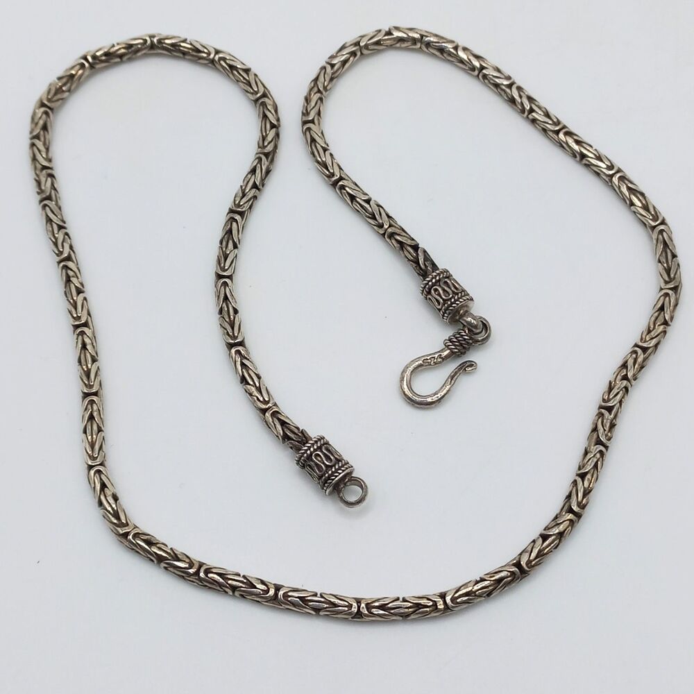 Sterling Silver BYZANTINE CHAIN 3mm 25g 18" Necklace - Picture 3 of 7
